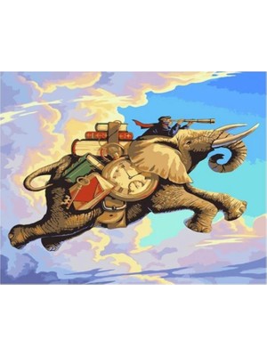 Kanvas Uçanfil Sayılarla Boyama Seti  Rulo