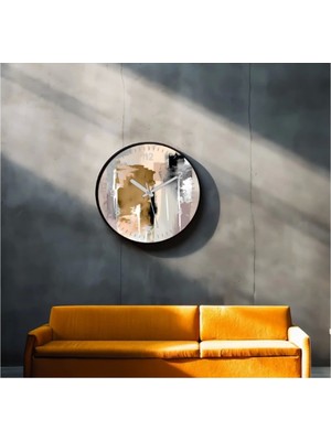 Dekoratif 3D Baskı Geometrik Desen Yuvarlak Duvar Saati -32