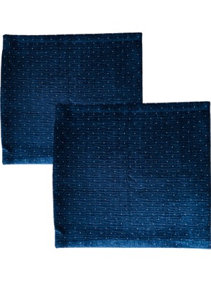 Gold Noktalı Lacivert Goblen 45X45 Kırlent Kılıfı