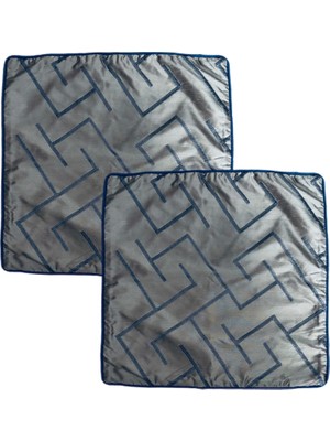 Mavi Fitilli Ipek 45X45 Kırlent Kılıfı