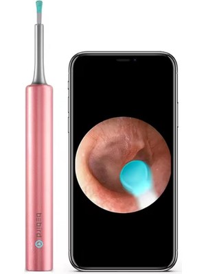 Bebird T5 3mp Kamera 3.5mm Lens Şarjlı Wıfı Görüntülü Kulak Temizleyici Pembe Renk