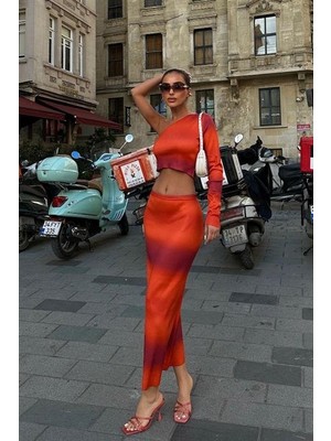 Amara Boutique Columbus Tek Kol Crop Takım 9687