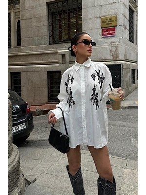 Amara Boutique Bailey Dantel Nakışlı Gömlek 3386-08