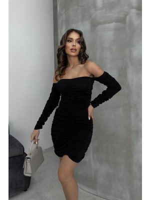 Amara Boutique Towel Büzgülü Mini Buzzy Elbise 2655-8