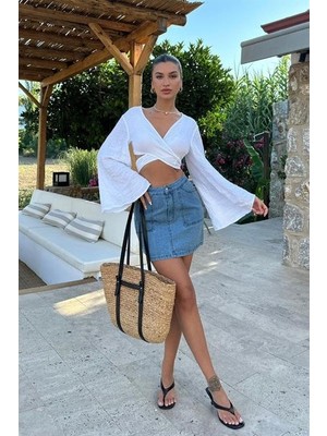 Amara Boutique Cecile Denim Mini Etek 4015-17