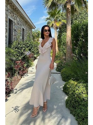 Amara Boutique Emaline Sırt Dekolteli Şifon Elbise 2465-08