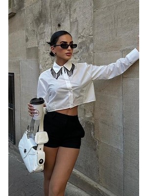 Amara Boutique Carmen Püskül Detaylı Gömlek 3387-08