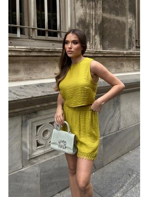 Amara Boutique Marla Şortlu Keten Takım 9441-08