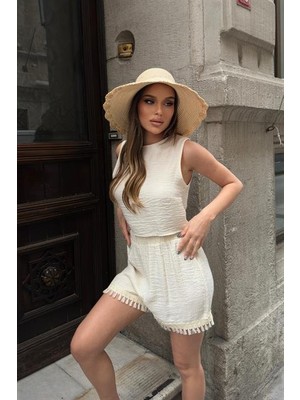 Amara Boutique Marla Şortlu Keten Takım 9441-08