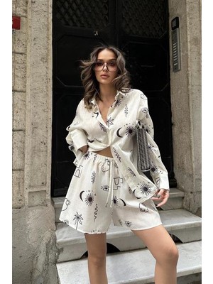 Amara Boutique Lauren Desenli Keten Takım 9805-0025