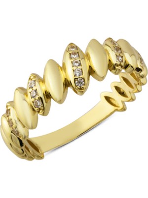 Harem Altın 14 Ayar Altın Yarı Taşlı Mekik Yüzük YZK223