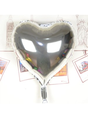 Kalp Uçan Balon Folyo Mor 80  cm  32 Inç