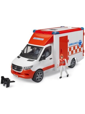 Bruder Mercedes Benz Sprinter Sirenli Ambulans ve Ekibi 45,5x17x22 cm Almanya Menşeli BR02676