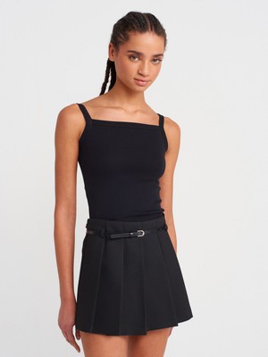 Dilvin 21049 Kare Yaka Askılı Top-Siyah