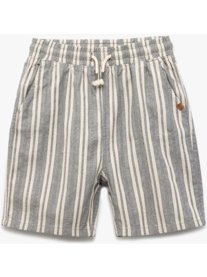 Koton Pamuklu Cep Detaylı Beli Bağcıklı Çizgili Şort