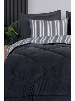 Comfort Set Yeni Nesil Wellsoft Yorganlı 2 Parça Tek Kişilik Soft Line Antrasit