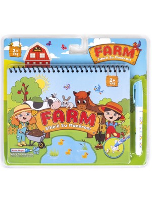Magic Water Sihirli Boyama Kitabı Özel Sulu Kalem ile Water Painting Farm Çiftlik