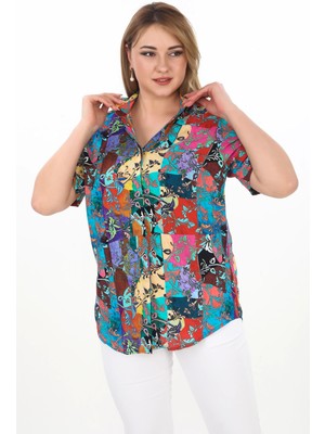 Lady Majestic Viskon Terletmez Büyük Beden Kadın Gömlek