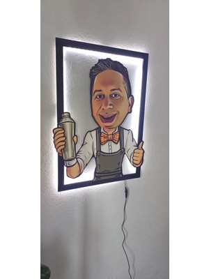 Miss Pergamon LED Işıklı Lazer Kesim Karilatür Tablo