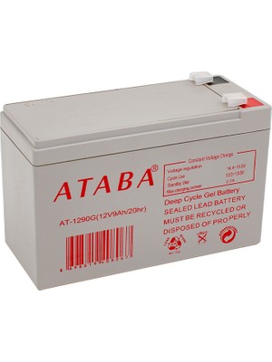 Akü 12 Volt 9 Amper Ataba AT-1290G Jell Akü ( 150 x 65 x 90 mm )