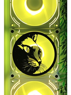 Caseybox Kedi
 120X120 mm Beyaz Çerçeveli Oyun Pc Aksesuarı, Masaüstü Bilgisayar Fan Kapağı
