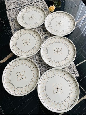 Venüs Home Gold Elips 6’lı Servis Tabağı