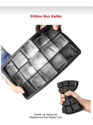 CKM Silikon Buz Kalıbı Esnek Yapılı Buzluk Kolay Çıkarma Özelliği ile Kullanışlı