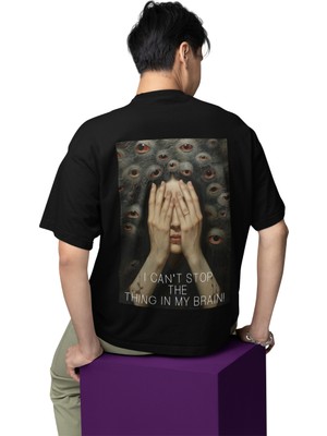 Terzili Giyin Korku Sanatı Baskılı Oversize  Tişört