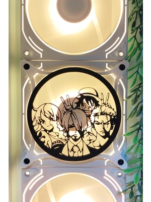 Caseybox One Piece
 120X120 mm Siyah Çerçeveli Oyun Pc Aksesuarı, Masaüstü Bilgisayar Fan Kapağı