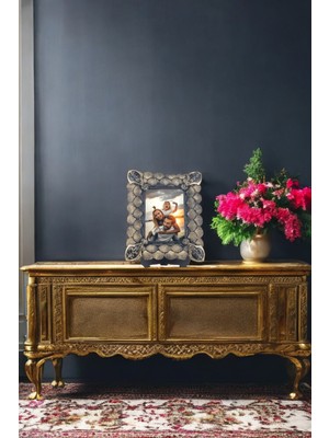 Deniz Kabuğu Desenli Polyester Fotoğraf Çerçevesi