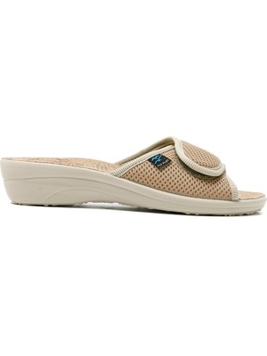 83 K24 Fe Kadın Terlik T4 413 Fe Fly Flot  Slipper 6009-BEIGE