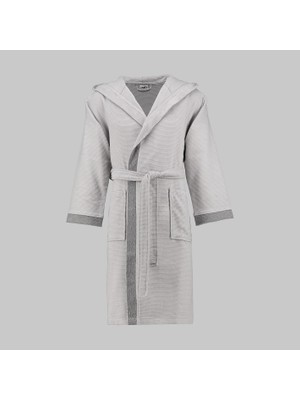 Sarev Street Gri %100 Pamuk Large Beden Bornoz Gri