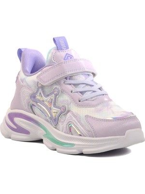 Lila Cırtlı Kız Çocuk Spor Ayakkabı 1965 F