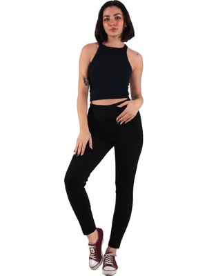 Asn Concept Kadın Siyah Düz Model Tayt (Büyük Beden Seçeneğiyle)