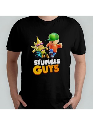 Pixxa Stumble Guys %100 Pamuklu Bisiklet Yaka T-Shirt Model 6