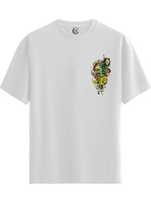 Color Luxe Mic Skull - Pamuklu Kadın Beyaz Tişört - Premium Quality