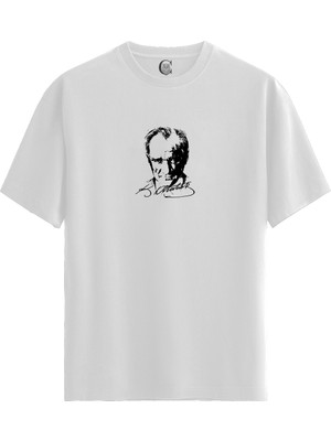 Color Luxe Iz - Pamuklu Erkek Beyaz Tişört - Premium Quality