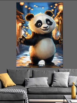Panda Eğlencesi Dekoratif Kanvas - Mdf Ahşap Tablo