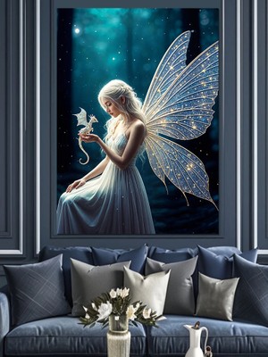 Peri Kızı Dekoratif Kanvas - Mdf Ahşap Tablo