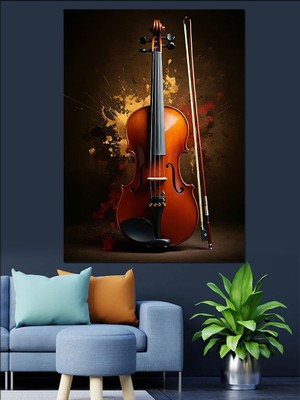 Melodik Çello Dekoratif Kanvas - Mdf Ahşap Tablo
