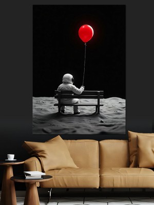 Kırmızı Balon Dekoratif Kanvas - Mdf Ahşap Tablo