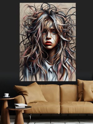Çılgın Saçlar Dekoratif Kanvas - Mdf Ahşap Tablo