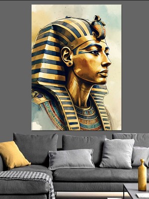 Firavun Portresi Dekoratif Kanvas - Mdf Ahşap Tablo