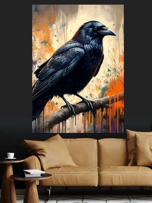 Karga ve Soyut Sanat Dekoratif Kanvas - Mdf Ahşap Tablo