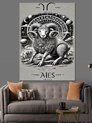 Koç Burcu Dekoratif Kanvas - Mdf Ahşap Tablo