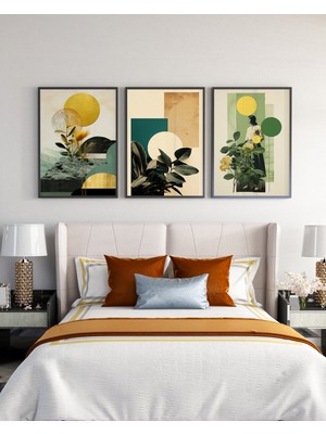 3 Lü  Ahşap Posterli Fotoğraf Çerçevesi , Duvar Çerçevesi , Dekoratif  Çerçevesi