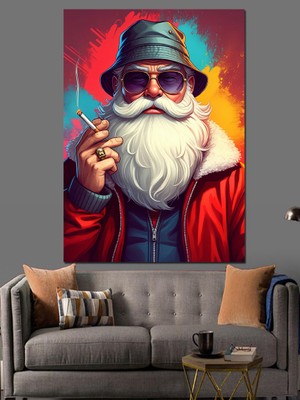 Şapkalı Tonton Adam Dekoratif Kanvas - Mdf Ahşap Tablo