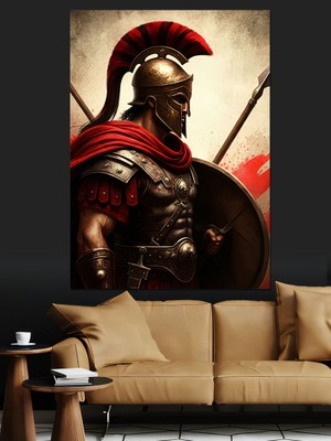 Romalı Savaşçı Dekoratif Kanvas - Mdf Ahşap Tablo