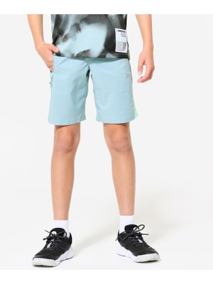 Decathlon Çocuk Spor Şortu - Mavi/gri/yeşil