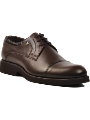 Kahve Hakiki Deri Erkek Günlük Ayakkabı 03101 M